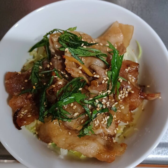 キャベツたっぷり 豚バラ照り焼き丼